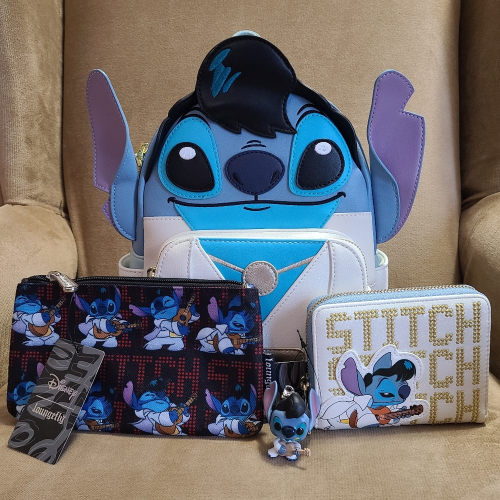 Loungefly Disney Lilo & Stitch Elvis Stitch Backpack Set